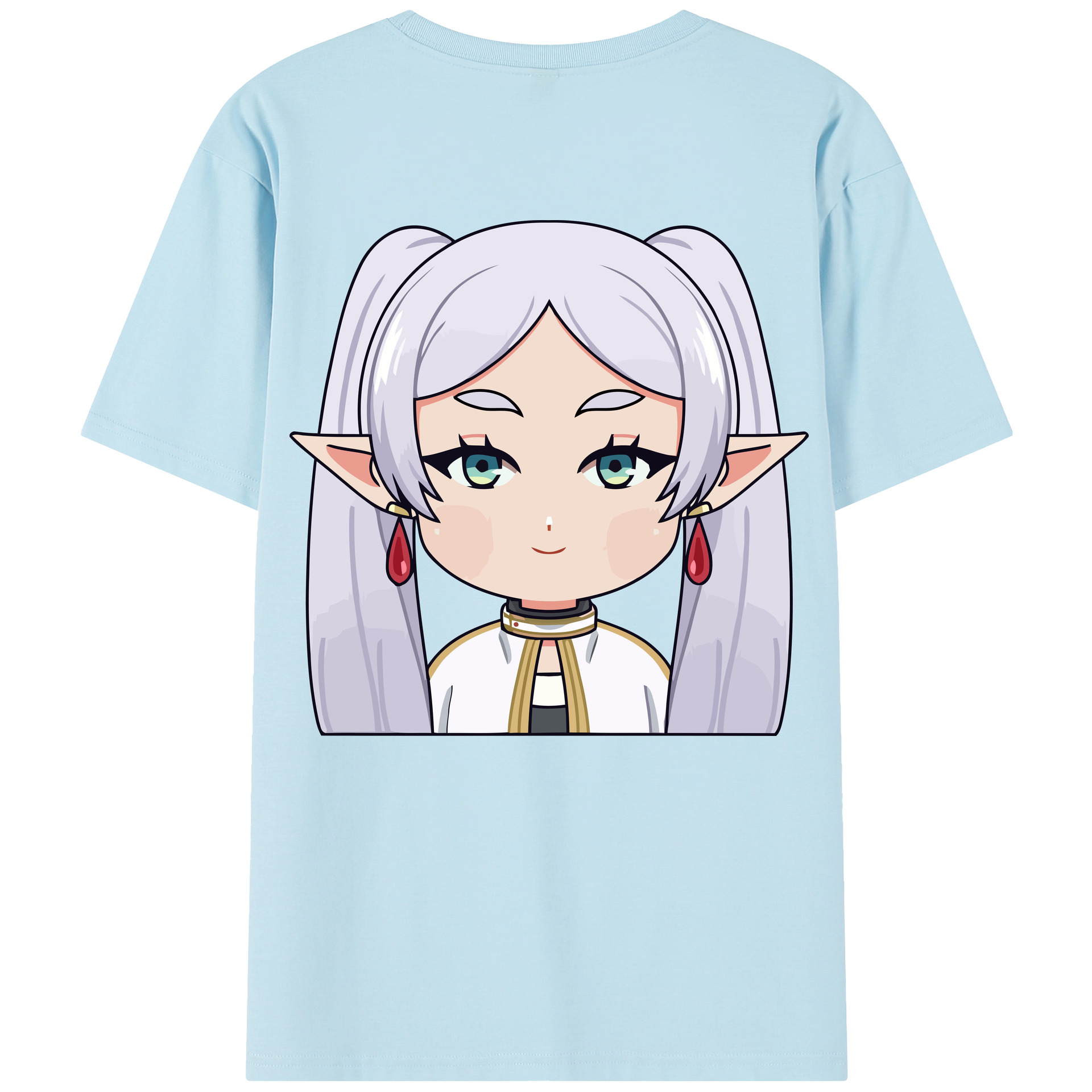 （画像用） 葬送のフリーレン Frieren 綿100％半袖Tシャツ（背面プリント）